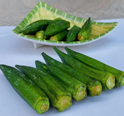 comprare Vuoto organico fresco e naturale Fried Okra di bassa temperatura degli spuntini delle verdure secche online manufacture