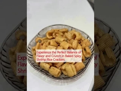 Prova il perfetto equilibrio tra sapore e crunch nei biscotti di riso di gamberetti piccanti al forno